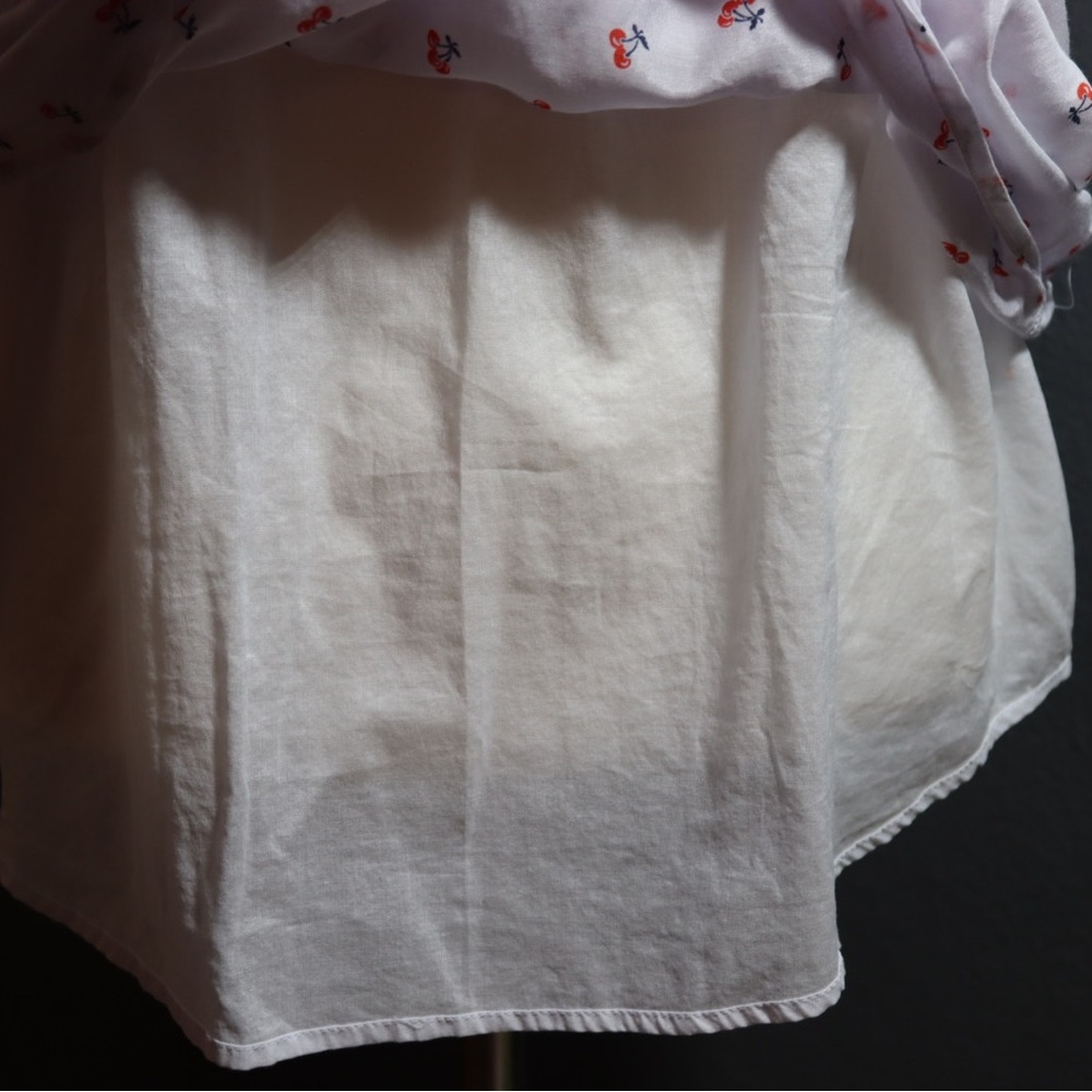 J. Crew high neck, sleeveless top with cherries and back tie, size 2 - Picture 3 of 9